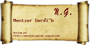 Mentzer Geréb névjegykártya